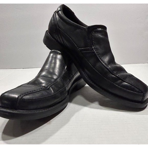 Rockport Mens  Black Style Leader 2 Bike‎ Toe Slip On A13019 Size 9.5 - Picture 1 of 12